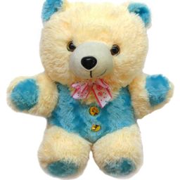 Tickles Cute Raja Teddy Soft Stuffed Plush Toy For Kids Boys & Girls Birthday Gifts (Size: Length 20 cm; Color: Blue & Cream)-picture-44
