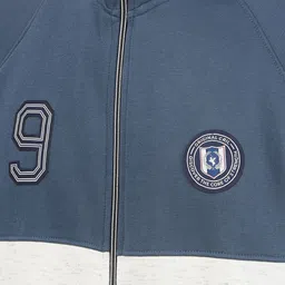 Cantabil Men Colorblocked Mock Collar Tracksuit image 2