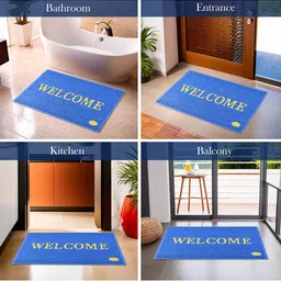 Kuber Industries Set Of 2 Blue & Maroon Anti-Skid Doormats image 4