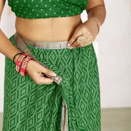 Anouk Ready to Wear Pure Cotton Ikat Saree With Pocket image 5