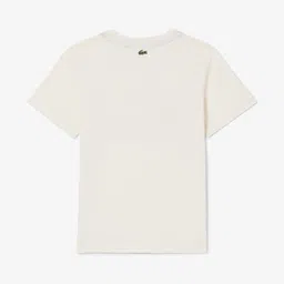 Lacoste Unisex Kids White Cotton Tshirts image 5