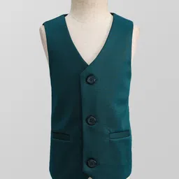 Pine Kids Knit Full Sleeves Solid 3 Piece Party Suit With Bow - Dark Green image 5