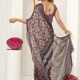 KALINI Floral Poly Chiffon Saree image 5