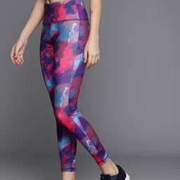 HRX by Hrithik Roshan Printed Running Tights with Reflective Detail image 3