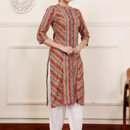 Savi Multi-Color Cotton Floral Kurti image 3