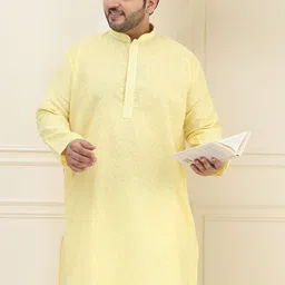 SOJANYA PLUS Mandarin Collar Neck Long Sleeves Pure Cotton Straight Kurta-picture-16