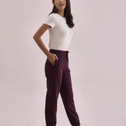 Go Colors! Purple Cotton Mid Rise Joggers image 3