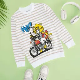 Pantaloons Junior Boys Whisper White Cotton Printed Full Sleeves Sweatshirts & Hoodies-picture-22