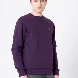 Red Tape Purple Regular Fit Solid Sweatshirt image 3
