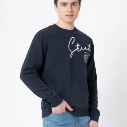 Red Tape Navy Blue Regular Fit Graphic Sweatshirt image 3
