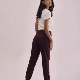 Go Colors! Purple Cotton Mid Rise Joggers image 2