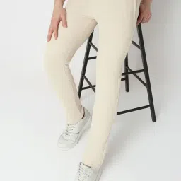 Underjeans By Spykar Beige Cotton Blend Printed Trackpants image 4