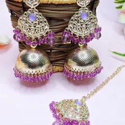 VATSALYA creation Alloy Gold- plated Purple Gold Jewellery Set-picture-15