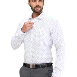Park Avenue Blue Slim Fit Printed Shirt image 3