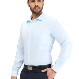 Park Avenue Blue Slim Fit Checks Shirt image 3