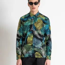 Antony Morato Black Straight Fit Printed Shirt-image-42