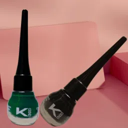 KINDED Liquid Eye Liner Midnight Black & Dapper Green Combo image 2