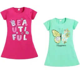 Todd N Teen Kids Pink & Green Printed Nighty (Pack Of 2)-picture-20