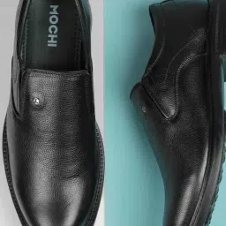 Mochi Men's Black Slip-On Shoes-picture-24