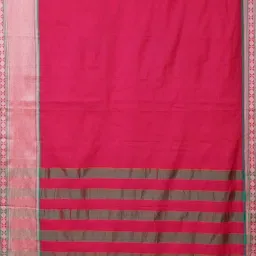 Unnati Silks Pink Cotton Woven Saree With Unstitched Blouse image 3