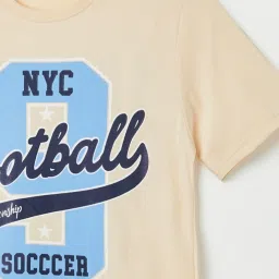 Fame Forever by Lifestyle Kids Oatmeal Printed Regular Fit T-Shirt image 3