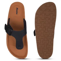 Bata Men's Blue T-Strap Sandals image 3