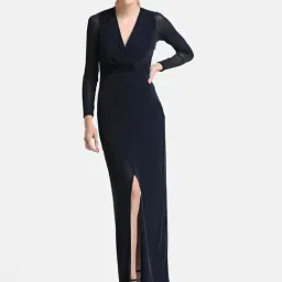 Kazo Navy Maxi Sheath Dress-picture-17