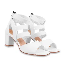 Shoetopia Women's White Ankle Strap Sandals image 3