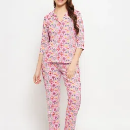 Clovia Multicolor Printed Shirt With Pyjamas-picture-21