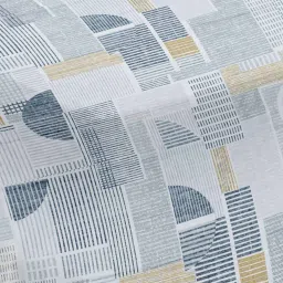 Ariana Rome Geometric Blue 210 TC Cotton Super king Bedsheet with 2 Pillow Covers image 3