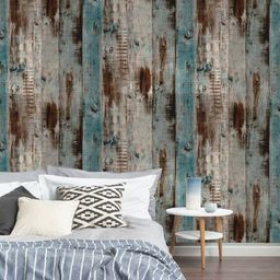 Jaamso Royals Beige & Blue Self Adhesive Removable Wallpaper-picture-48