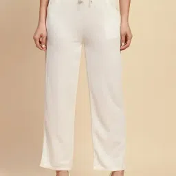 Global Republic White Relaxed Fit Solid Trousers-image-54