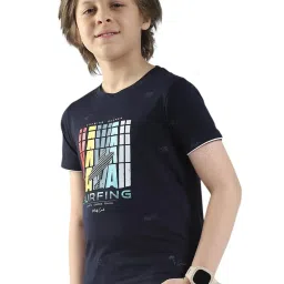 Monte Carlo Boys Navy Blue Printed T-Shirt image 3