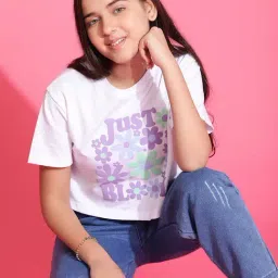 Lil Tomatoes Kids White Printed Crop Top-image-25