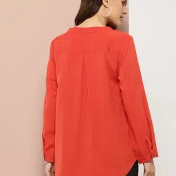 Qurvii Orange Plain Top image 2