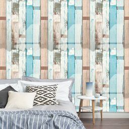 Jaamso Royals Vintage Multicolor Wood  Self Adhesive Wallpaper-picture-26