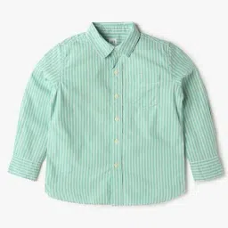 GAP Boys Green Cotton Striped Shirt-picture-17