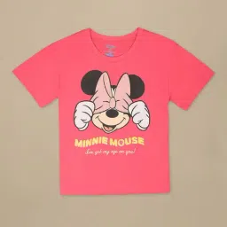 Kidsville Girls Pink Cotton Printed T-Shirt image 4
