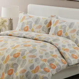 Boutique Living India Grey Cotton Floral King Bedsheet With 2 Pillow Covers-picture-36