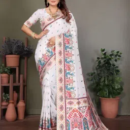 Elora White Woven Saree-picture-24