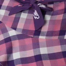 Elle Kids Pink & Purple Chequered Skirt image 3