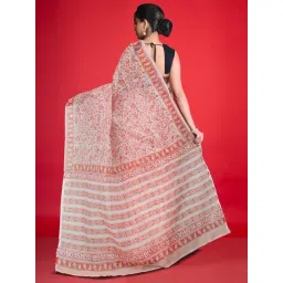 Unnati Silks Ivory Printed Saree image 2