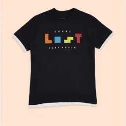 Pantaloons Junior Boys Boys Black Cotton Printed T-Shirts-image-31