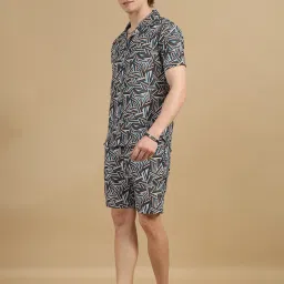 Bushirt Multicolor Regular Fit Printed Shirt & Shorts Set image 3