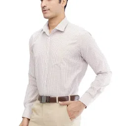 Park Avenue Brown Slim Fit Checks Shirt image 3