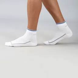 Van Heusen White Cotton Solid Socks - Set of 1 image 3