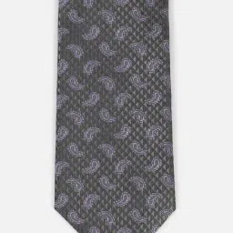 Louis Philippe Grey Polyester Embroidered Tie image 2