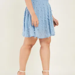 CURVE BY KASSUALLY Blue Above Knee Skirt image 3