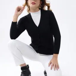 Monte Carlo Black Solid Cardigan image 5
