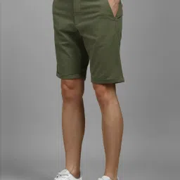 Louis Philippe Green Cotton Slim Fit Shorts image 3